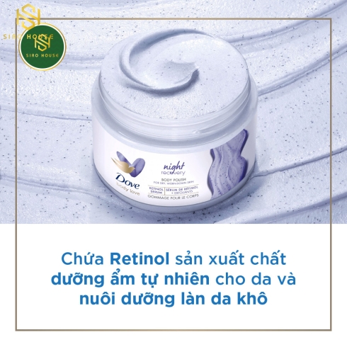 Tẩy tế bào chết toàn thân DOVE Body Love Night Recovery Body Polish 340g