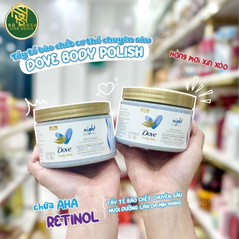 Tẩy tế bào chết toàn thân DOVE Body Love Night Recovery Body Polish 340g