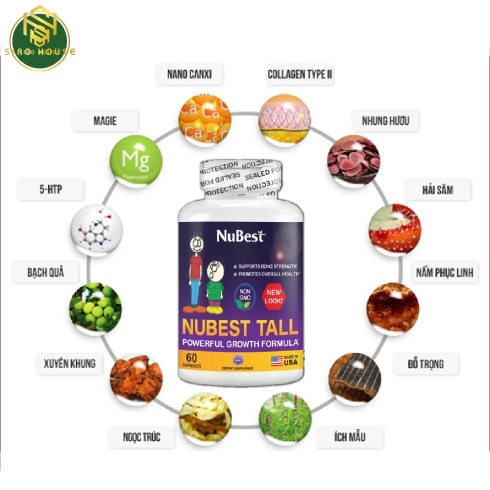  Viên uống tăng chiều cao NUBEST Tall Powerful Growth Formula 60v