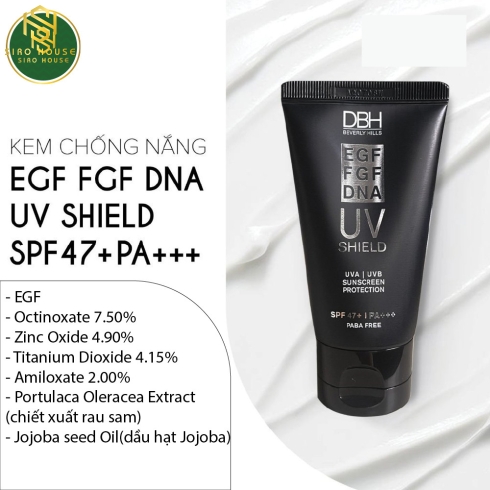 Kem chống nắng DBH EGF UV Shield SPF47 PA+++ 60mL