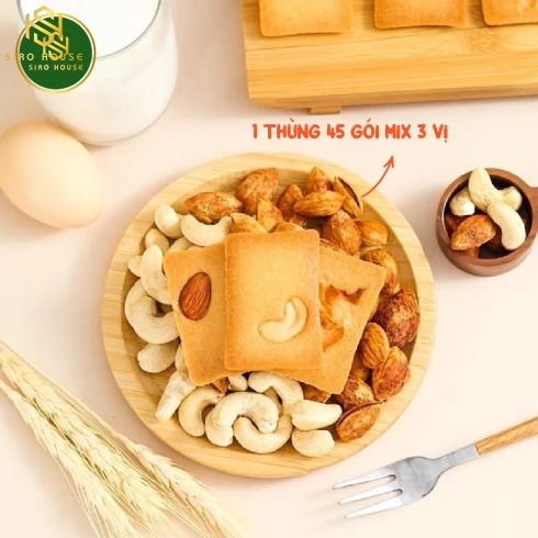 Bánh quy nướng hạt dinh dưỡng NAGANO NUT CAKE 345g (1 hộp trắng 45 bánh)