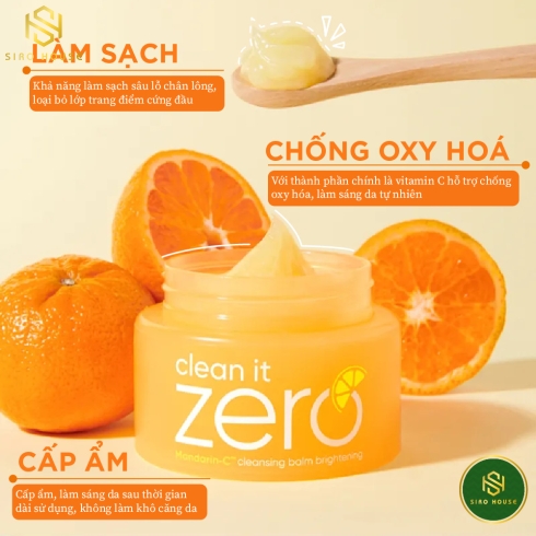 Sáp tẩy trang BANILA CO. Clean It Zero Cleansing Balm #Mandarin-C brightening 100mL 