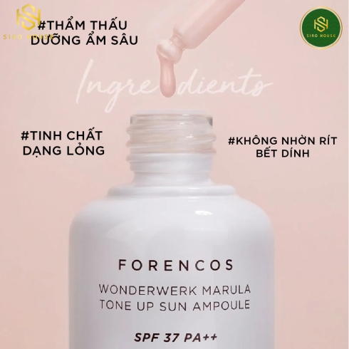 Tinh chất dưỡng trắng FORENCOS Wonderwerk Marula Tone Up Sun Ampoule SPF 37+ 30g 