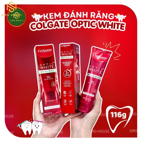 Kem đánh răng COLGATE Optic White Renewal Stain Prevention 116g 