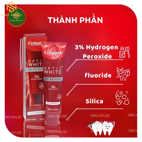 Kem đánh răng COLGATE Optic White Renewal Stain Prevention 116g 