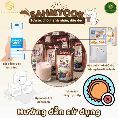 Sữa óc chó, hạnh nhân, đậu đen SAHMYOOK (Xách 20 gói)