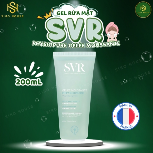 Gel rửa mặt SVR Physiopure Gelee Moussante 200mL 