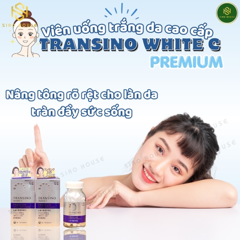 Viên uống trắng da, trị nám bổ sung vitamin C trị tàn nhang TRANSINO Premium White C Clear 90viên & 180viên