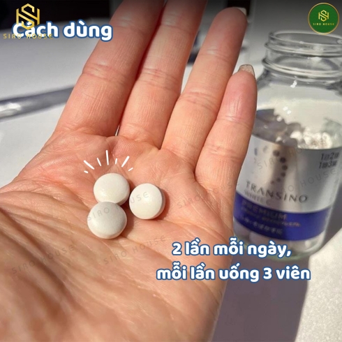 Viên uống trắng da, trị nám bổ sung vitamin C trị tàn nhang TRANSINO Premium White C Clear 90viên & 180viên