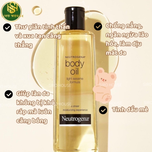 Dầu dưỡng thể NEUTROGENA Body Oil Light Sesame Formula 250mL
