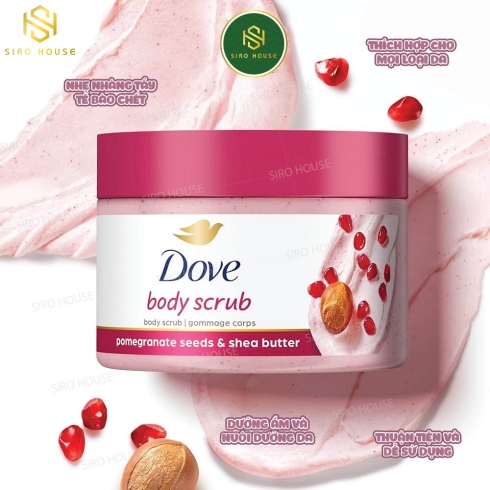Tẩy tế bào chết toàn thân DOVE Exfoliating Body Polish #Pomegranate Seeds & Shea Butter 298g