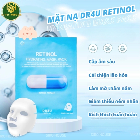 Mặt nạ cấp ẩm phục hồi da DR4U RETINOL Hydrating Mask Pack 