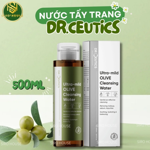 Tẩy trang DR CEUTICS Ultra Mild Olive Cleansing Water 500mL