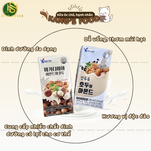 Sữa hạt macca óc chó hạnh nhân KANG