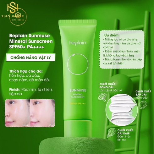 Kem chống nắng BEPLAIN Sunscreen SPF 50+ PAA++++ 50mL