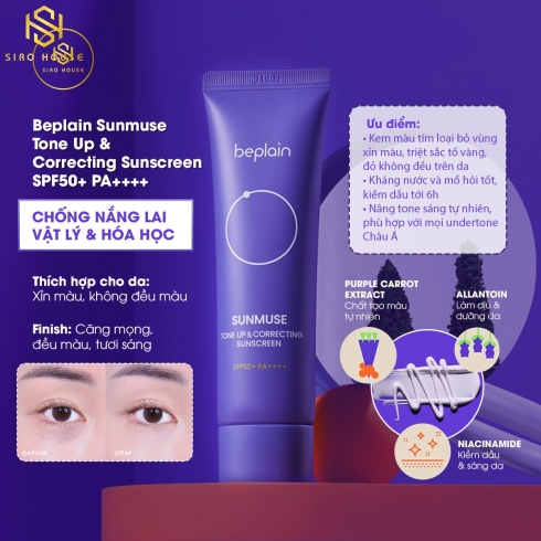 Kem chống nắng BEPLAIN Sunscreen SPF 50+ PAA++++ 50mL