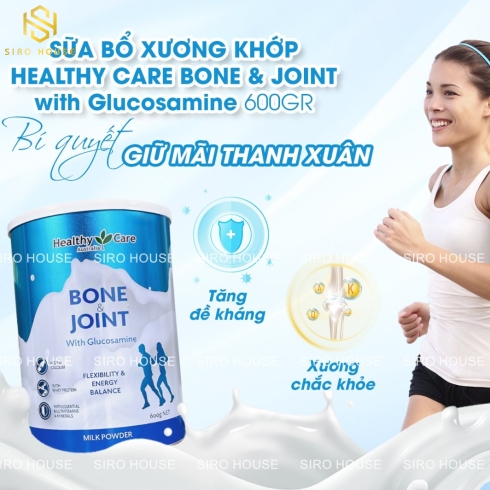 Sữa bột bổ xương khớp HEALTHY CARE Bone & Joint With Glucosamine 600g
