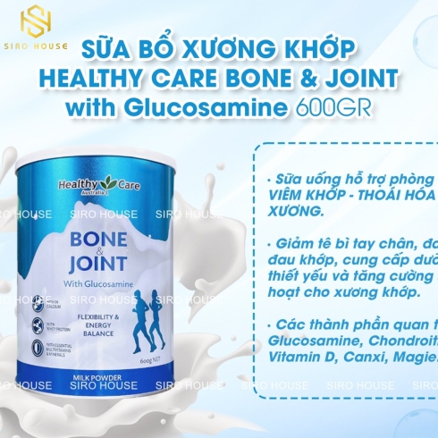 Sữa bột bổ xương khớp HEALTHY CARE Bone & Joint With Glucosamine 600g