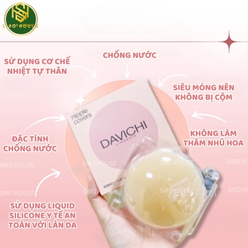 Set miếng dán ngực DAVICHI 8cm x 8cm (Hộp 2 cặp)