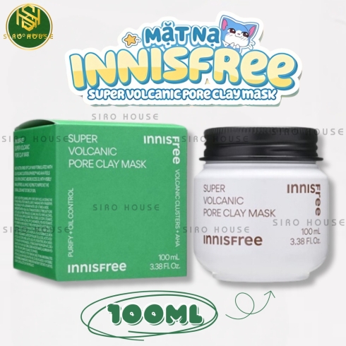 Mặt nạ đất sét tro núi lửa INNISFREE Super Volcanic Pore Clay Mask 100mL