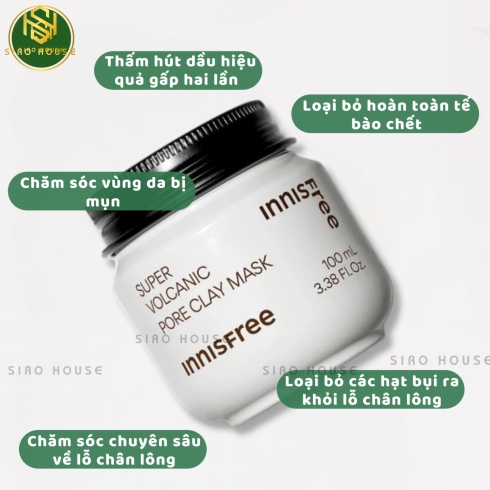 Mặt nạ đất sét tro núi lửa INNISFREE Super Volcanic Pore Clay Mask 100mL