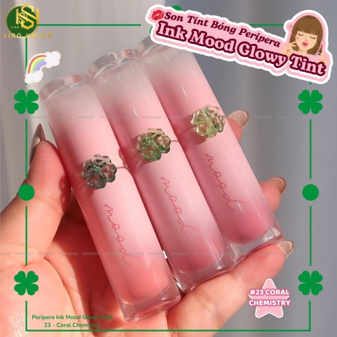 Son tint bóng PERIPERA Ink Mood Glowy Ajak Tint #23 Coral Chemistry