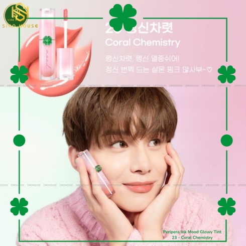 Son tint bóng PERIPERA Ink Mood Glowy Ajak Tint #23 Coral Chemistry