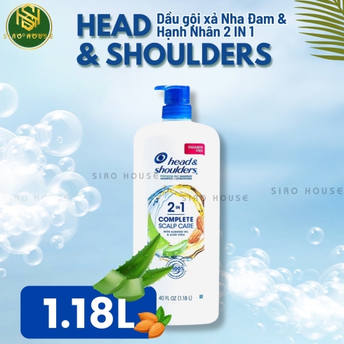 Dầu gội xả 2 in 1 HEAD & SHOULDERS Complete Almond Oil & Aloe Vera 1.18L
