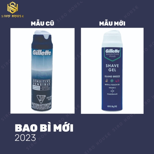 Gel cạo râu GILLETTE Sensitive Plus Island Breeze 198g 