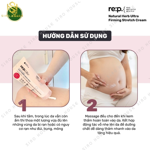 Kem trị rạn da RE:P Natural Herb Ultra Firming Stretch Cream 200mL
