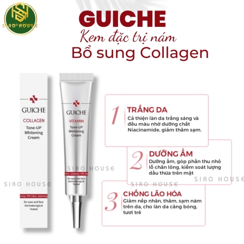 Kem dưỡng trắng nâng tone GUICHE Collagen Tone Up Whitening Cream 35mL