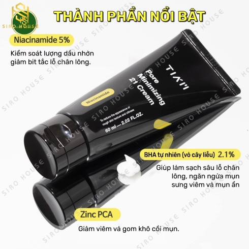 Kem dưỡng kiềm dầu, se khít lỗ chân lông TIA