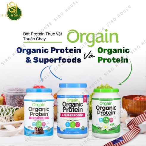 Bột đạm thực vật hữu cơ ORGAIN Organic Protein 920g (Xanh lá)