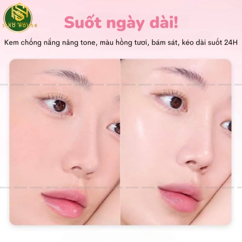 [No box] Kem chống nắng MAKE P:REM Soothing Pink Tone Up Sun Cream 50+ PA++++ 40mL (Hồng)
