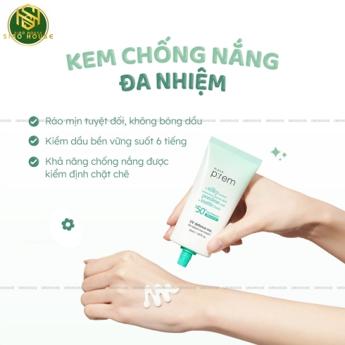 [No box] Kem chống nắng MAKE P:REM Uv Defense Me No Sebum Sun Cream SPF 50+ PA++++ 40mL (Xanh lá)