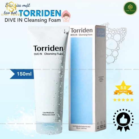 Sữa rửa mặt dưỡng ẩm TORRIDEN Dive In Cleansing Foam 150mL 