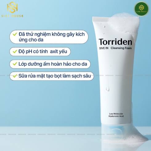 Sữa rửa mặt dưỡng ẩm TORRIDEN Dive In Cleansing Foam 150mL 
