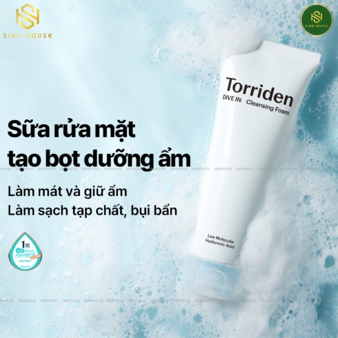 Sữa rửa mặt dưỡng ẩm TORRIDEN Dive In Cleansing Foam 150mL 