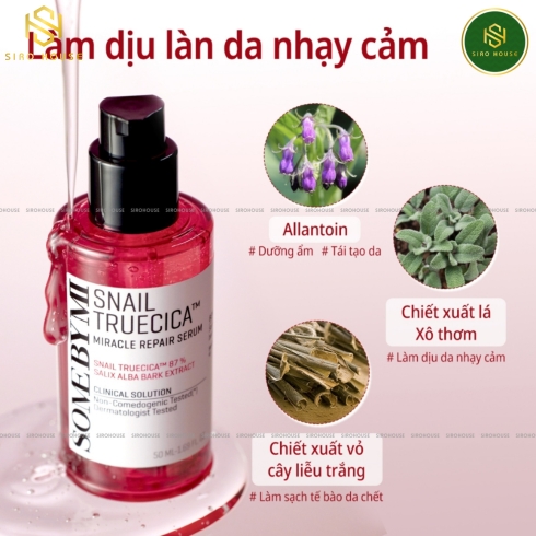 Serum ốc sên SOME BY MI Snail Truecica Miracle Repair Serum 50mL