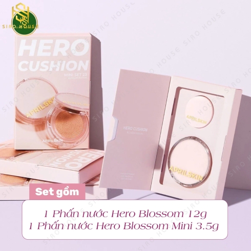  Set phấn nước APRIL SKIN HERO Cushion Blossom Edition + tặng kèm lõi