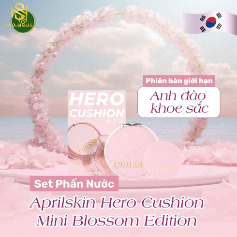  Set phấn nước APRIL SKIN HERO Cushion Blossom Edition + tặng kèm lõi