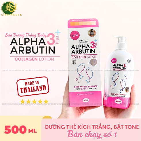 Dưỡng thể kích trắng da PERFECT SKIN LADY Alpha Arbutin 3 Plus+ Collagen Lotion 500mL