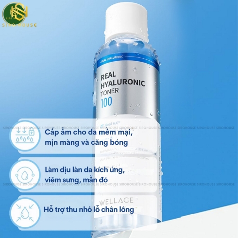 Nước cân bằng da WELLAGE Real Hyaluronic Toner 100 200mL