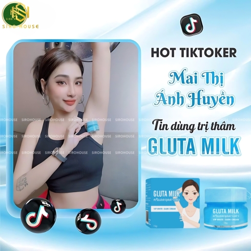 Kem dưỡng trắng nách GLUTA MILK Vip White 15g + Tặng kèm xịt khử mùi 10g