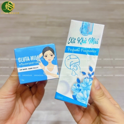 Kem dưỡng trắng nách GLUTA MILK Vip White 15g + Tặng kèm xịt khử mùi 10g