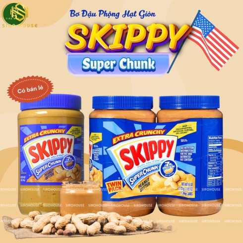 Bơ đậu phộng SKIPPY Peanut Butter Super Chunk 1.36kg 