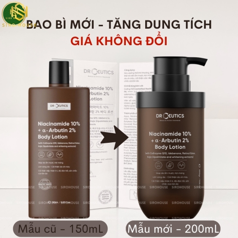 Sữa dưỡng thể trắng da DR CEUTICS Niacinamide 10%+Arbutin 2% Body Lotion 200g