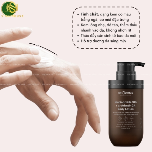Sữa dưỡng thể trắng da DR CEUTICS Niacinamide 10%+Arbutin 2% Body Lotion 200g