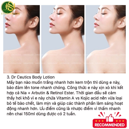 Sữa dưỡng thể trắng da DR CEUTICS Niacinamide 10%+Arbutin 2% Body Lotion 200g