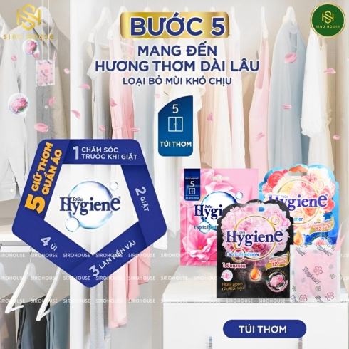 Túi thơm hương hoa đậm đặc HYGIENE Fabric Freshener 8g
